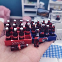 미니어처 코카콜라 음료수 병 미니 슈퍼마켓 마트 DIY, 코카콜라 12병 + 상자