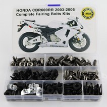 리터급 튜닝 디자인 커버 gp 순정혼다 오토바이 완전 페어링 볼트 키트 CBR 600RR 2003-2006 용 나사 와셔, 02 Titanium