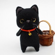Jiwuo-양모 펠트 포크 핸드메이드 DIY 재료 패키지 키트 양모 바늘 미완성 귀여운 동물 고양이 인형 여성 펜던트, [12] 12