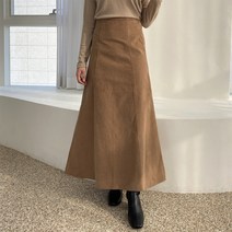 델레브 골덴 코듀로이 주름 A라인 플리츠 롱 맥시 스커트