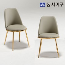 동서가구 솔트 골드 체어 가죽 식탁의자 2개 1세트 mct110, 연그레이2개