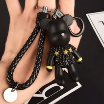 가방 악세사리 악세서리 키링 뱃지 수제 DIY 공예 라인석 Bomgom Tassels 만화 캐릭터 굿즈 피규어 코스프레 포포베 우울한 곰 키 체인 귀여운 참 홀더 수지 열쇠 고리, 38 A014