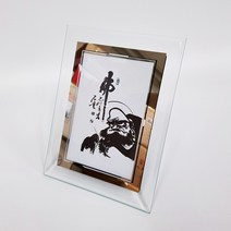 다팜코리아 메탈골드 탁상 달마도액자 액운방지 수맥차단 소품액자, 06유리(반신도)