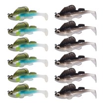 [QISHENG] 배스 루어 슬리퍼 바닥공략 스웜베이트 쉐드웜 소프트베이트 12개입 세트, TTY혼합 색상4#-3, 80mm/19g