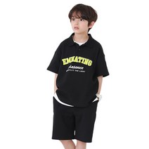 더베이지 여름 주니어 남아 반팔 세트 프린스 피케 상하 SET B3212 아동 초등학생 반바지 상하복