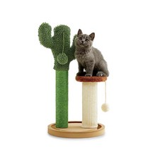 Made4Pets 고양이 스크래칭 포스트 실내 고양이를 위한 선인장 새끼 스크래처 사이잘 스크래치 포스트가 있는 버섯 귀여운 나무 작은 튼튼한 나무 베이스가 인터랙티브 트랙