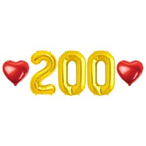 아기 200일 셀프촬영 풍선 소품, 02.골드-소-200
