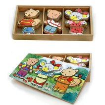 돌아기 조카 손주 선물 옷입히는 원목 인형 동물친구, 본상품선택