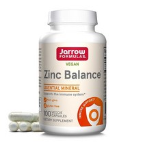 Jarrow Formulas 아연 밸런스 15mg 100 베지캡 면역 지원 구리 포함 100회 분량 미국직송 334295