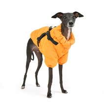 퍼피아 강아지 고양이 소프트 패딩 하네스 점퍼, 오렌지