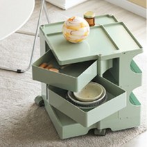 로크 4단 이동식트레이 바퀴달린수납장 이지박스, 로크 이동식트롤리 4단 화이트