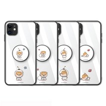 bb 강아지 우주인 시바 스마트톡 초등학생 어린이 귀염 핸드폰 글라스 받침 케이스 노트8 케이스