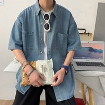 남성롱셔츠 청남방 데이트패션 오버 프리스타일 코디캐주얼셔츠남자 남자봄옷봄패션 20대정장 남-735056NH