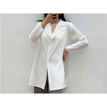 세련된 주름 플리츠 기본카라 롱 재킷 4색
