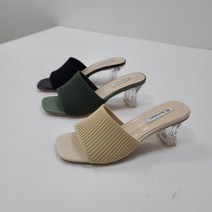 니트 스트랩 크리스탈 뮬 힐(6cm 3color)