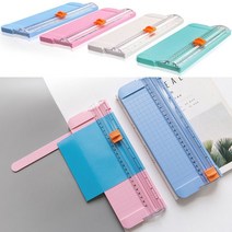 키밍 휴대용 미니 A5 종이 컷팅기 휴대용 수동 재단기, 블루, 1개