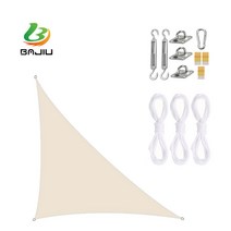 BAJIU 타프스크린 삼각형 홀리데이타프 그늘막 옥스퍼드 타프 액세서리 세트, 아이보리, 3*4*5m