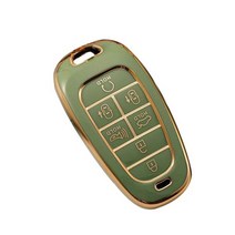스마트키car tpu key holder case cover for hyundai tucson solaris sonata hybrid nexo nx4 santafe dn8 4, 7 버튼 녹색