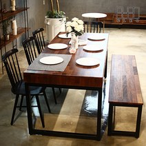 8인용 멀바우 원목 양면 서랍 인테리어 카페 식탁 테이블 1800 CL067, 1800 원목 선택:멀바우 원목