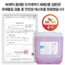 SK매직 업소용식기세척기 정품 세제 18.7리터 (안전성테스트 완료 2종세제), 1, 18.7l