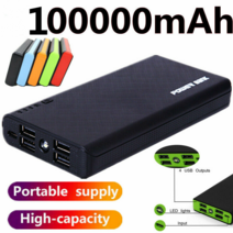 ARTECK ® 급속충전 보조배터리 대용량 100 000mAh 휴대용 보조배터리 이동 전원 4USB LCD 휴대폰 외장 보조 배터리 충전기, 임의의 색상
