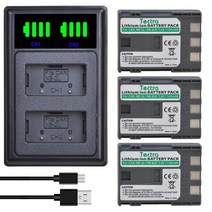 견고한 1100mAh NB-2L 배터리 + LED 듀얼 충전기 캐논 호환 EOS 400D S80 S70 S50 S60 350D G7 G9 반란군 X, 02 3 battery set