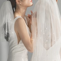진주베일(숏) 셀프웨딩 리마인드웨딩 브라이덜샤워