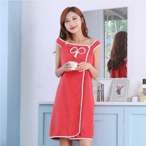 목욕 타월 패션 레이디 걸스 웨어러블 빠른 건조 매직 비치 스파 가운 드레스 8 색, Brick red bow-6