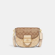 코치 아울렛 Morgan Saddle Bag In Blocked 시그니처 캔버스 가방 122543
