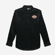 [할리데이비슨] 남성 바앤실드 코듀로이 긴팔셔츠 BLACK