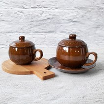 국산 도자기 연꽃 쌍화찻잔세트 빈티지 전통 쌍화차잔 대추찻잔, 230ml 쌍화찻잔세트_받침미포함