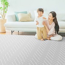 논슬립매트 폭신한 쿠션매트 충격완화 미끄럼방지 헤링본 놀이방매트 층간소음 거실놀이 pvc 아기 유아 베란다 복도 농막 장판 컨테이너바닥 생활방수 항균매트 100% 국내생산, 헤링본그레이_화이트 2M