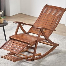 대나무 흔들의자 원목 안락의자 접이식 시원한 여름 거실 발코니 낮잠 리클라이너 체어, B, 1개