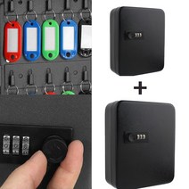 열쇠보관함 주차키박스 열쇠함 매매상사 사무실비품 사물함 수영장 보안 락카 키뭉치 힉교 관리실 차키걸이 네임텍포함 다이얼방식 20P 고급형 키 보관케이스 BLACK 1+1