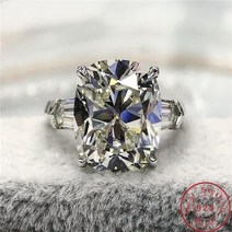 심플 반지 심플 수제 에메랄드 컷 2ct lab diamond ring 925