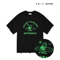 COVERNAT 쿨 코튼 엔조이 서핑 티셔츠 블랙 CO2102ST59BK