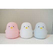 실리콘 LED 펭귄 무드등, 그레이