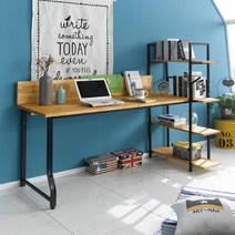 데스커책상 원룸책상 원목 H형 책상 4단 1160, 블랙