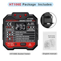 접지테스터기 저항측정기 콘텐트 검전기 멀티테스터키 원래 habotest ht106 소켓, ht106e 영국 플러그