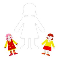 마음대로 꾸미고 붙이는 초대형 여자 사람 모양종이