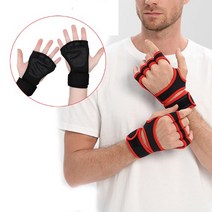 A타입-L사이즈 헬스장갑 턱걸이 벨크로 손목보호 크로스핏 웨이트 철봉 스트랩 보호대 글러브, 레드블랙