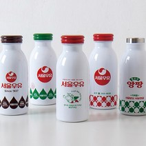 레트로 냉온 휴대용 텀블러 탑블러 서울우유굿즈 소형보온병 보냉 물통 예쁜 빈지티350ml, 물방울흰우유그린