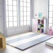 그레이프 그레이프폴더매트, 1+1, 아이보리/민트 4단 파노라마
