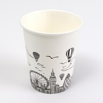 10온스 300ml / 런던 열기구 인쇄 종이컵 / 300개, 10온스 열기구