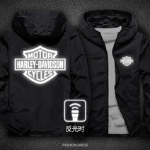 Harley Davidson 할리 데이비슨 야마하 재킷 가와사키 오토바이 후드 코트 오토바이 면 코트 반사 재킷, 재킷2XL180 80kg, 할리 블랙 반사