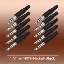 10pcs 흰색과 검은색 3.5mm 스테레오 헤드셋 플러그 4극 3극 3.5 오디오 플러그 잭 어댑터 커넥터 Iphone 새 콘센트 2.5mm, 17mm 4P 니켈 블랙