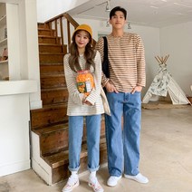 러빙슈 베이직 스트라이프 티셔츠 커플룩 (2개세트가격)