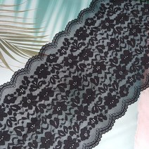 dklace 스판레이스모음 / 스판레이스 6-73314 폭 23cm 자가드, Black