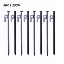 텐트폴대 슬라이드폴대 타프 텐트 손톱 48p 야외 고강도 matel 네일 스파이크 캐노피 페그 캠핑 말뚝 8x240mm8x300mm8x350mm, [04] 8x25