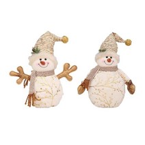 쇼핑몰 창 장식에 대 한 2pcs 크리스마스 눈사람 인형 짧은 봉 제, 다색, 옷감